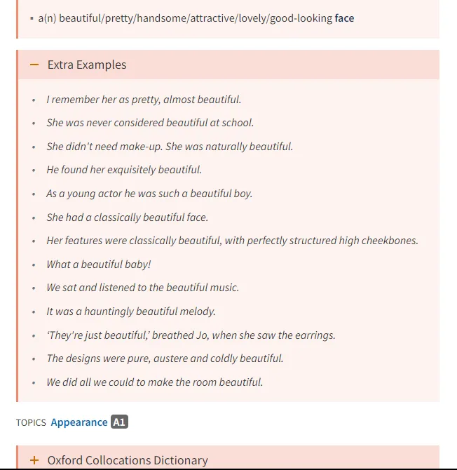 Ejemplos adicionales | Oxford Learner's Dictionaries