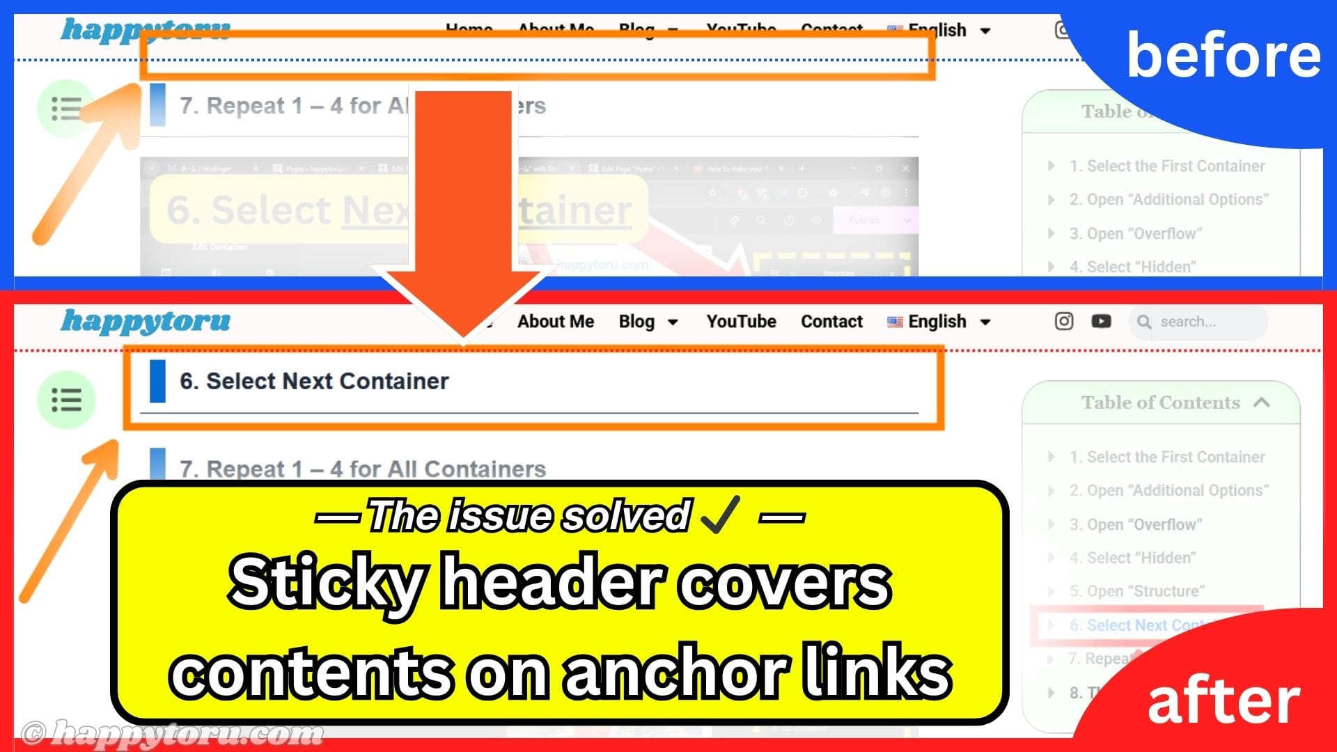 【NO CSS】Sticky header covers content on anchor links
