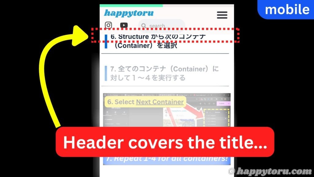 en header covers the content