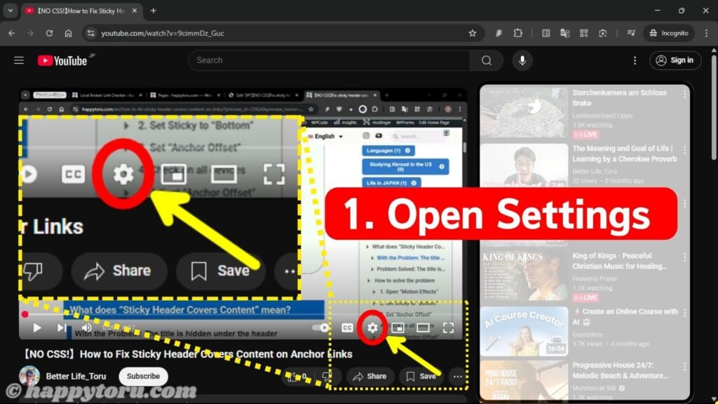 1. Open “Settings”